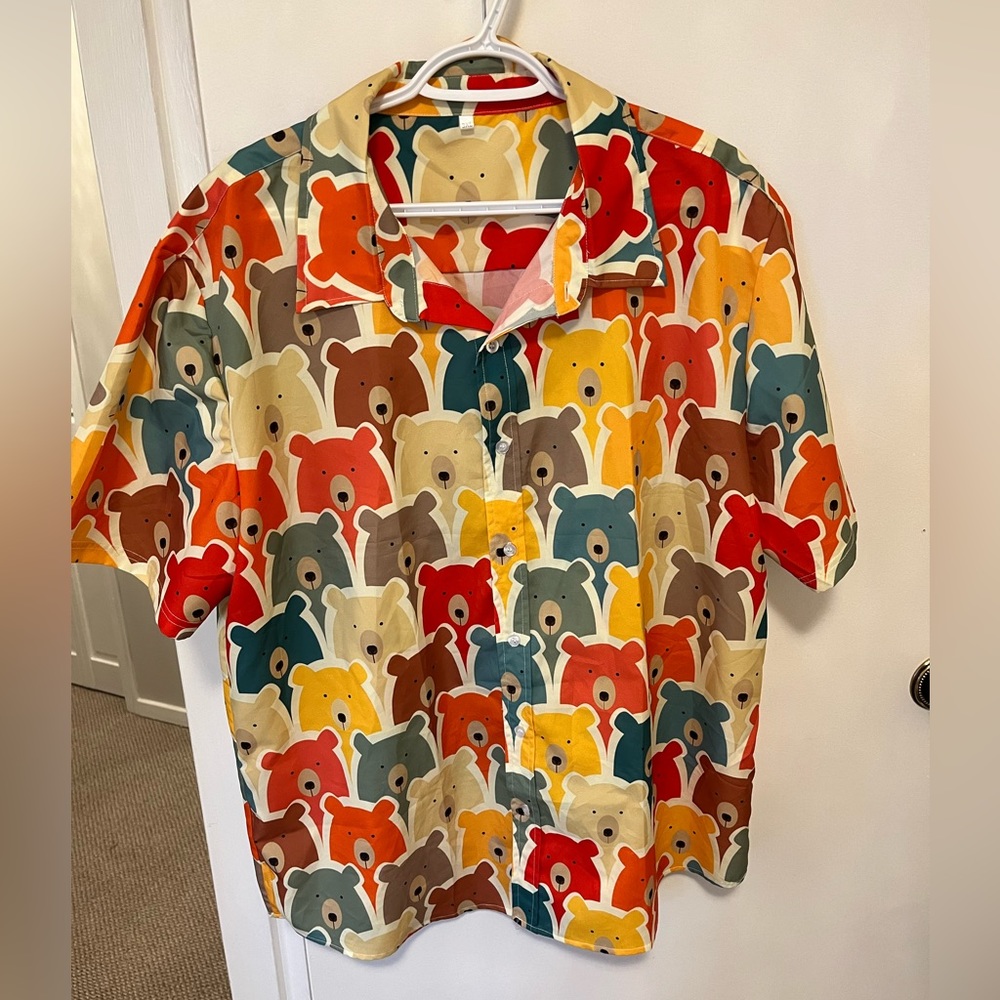 Novelty colourful Bear Shirt size 3XL NWOT